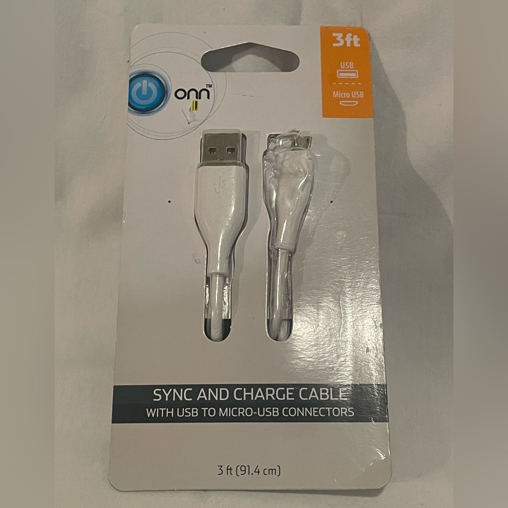 On Running White Charging Cable for Cell Phones